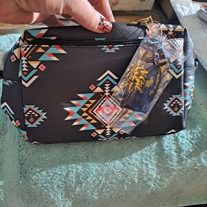 Aztec Patterned Black Bag